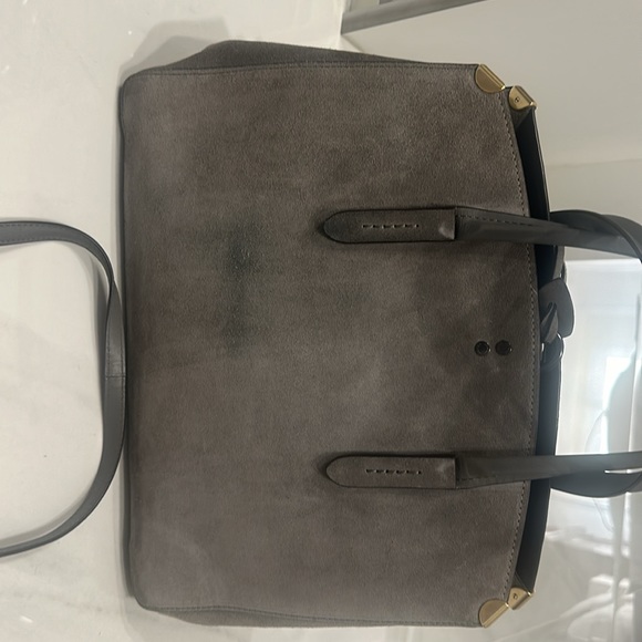 Grey Suede Coach Cooper Carryall - Picture 8 of 8